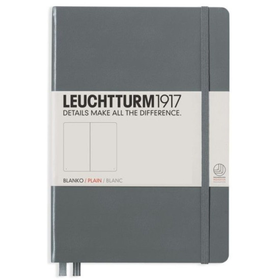 Тефтер Leuchtturm1917 Notebook Medium А5 - Сив, страници на точки