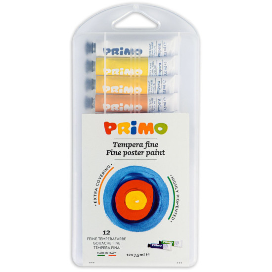 Темперни бои Primo - 12 цвята х 7.5 ml