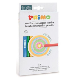 Цветни моливи Primo Maxi - Триъгълни, 12 броя Цветни моливи Primo Maxi - Триъгълни, 12 броя