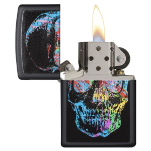 Запалка Zippo - Black Matte, череп