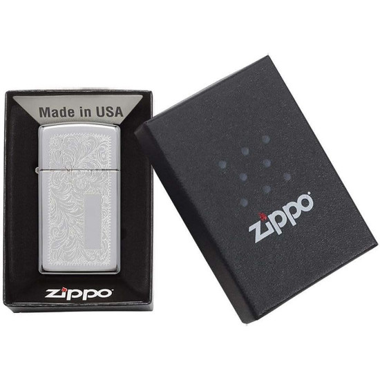 Запалка Zippo Slim - Venetian Polished Chrome