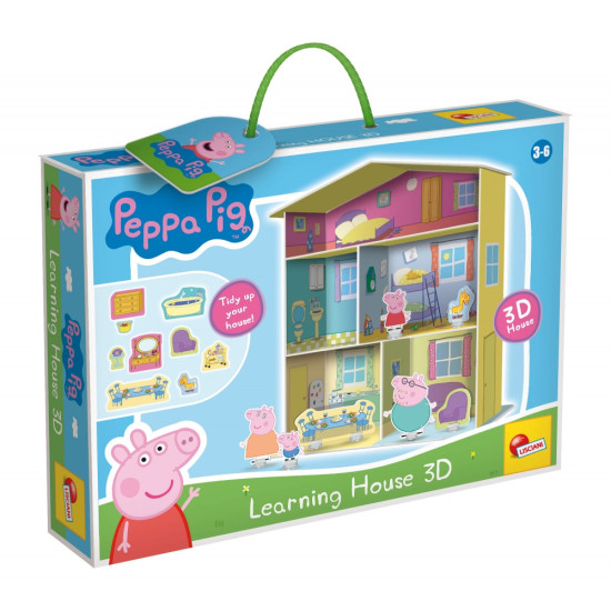 Образователен комплект, Lisciani, Peppa Pig, 3D къща с мебели