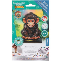 Комплект за диамантена бродерия, Craft Buddy, Crystal Art Buddies, Шимпанзе, 7 части