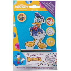 Комплект за диамантена бродерия, Craft Buddy, Crystal Art Buddies, Доналд Дък, 7 части