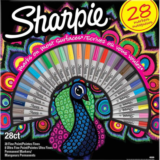 Комплект перманентни маркери Sharpie Peacock, 28 бр.