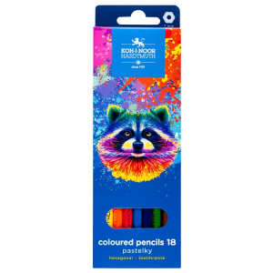 Комплект цветни моливи "Енот", 18 цвята