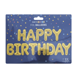 Фолиеви балони - златни букви Happy Birthday - 35 см - 13 бр.