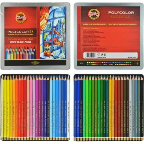 Комплект цветни моливи Polycolor, 48 цвята