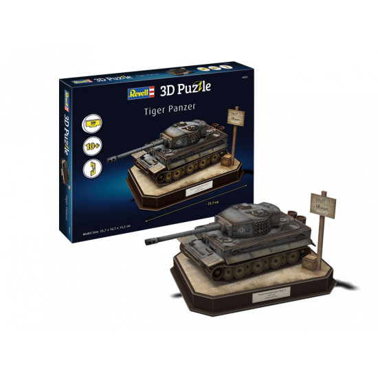 Пъзел, Revell, Германски танк "Tiger I" 3D, 200 части Пъзел, Revell, Германски танк "Tiger I" 3D, 200 части