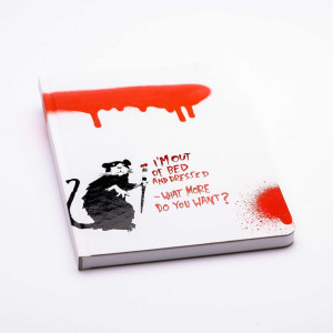 Бележник Pininfarina Banksy Collection - Rat Black, A5, с вечно-пишещо средство Primina