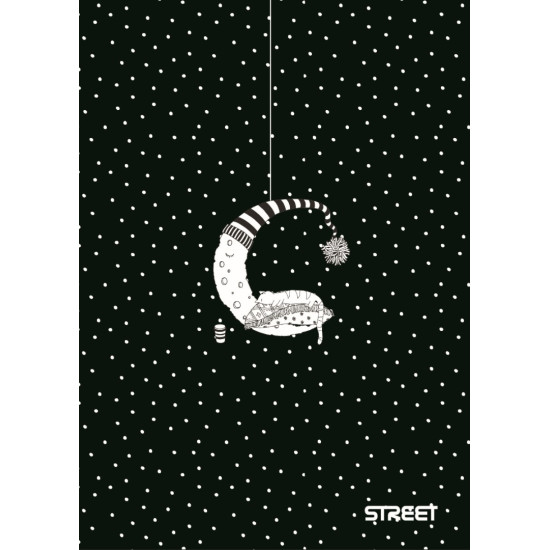 Тетрадка Street Black & White А5, 60 листа с широки редове, асортимент