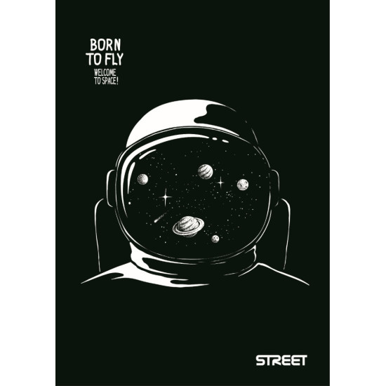 Тетрадка Street Black & White А5, 60 листа с широки редове, асортимент