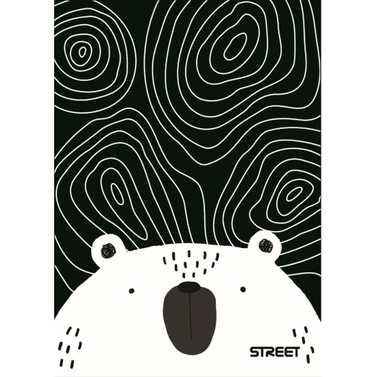 Тетрадка Street Black & White А5, 60 листа с широки редове, асортимент