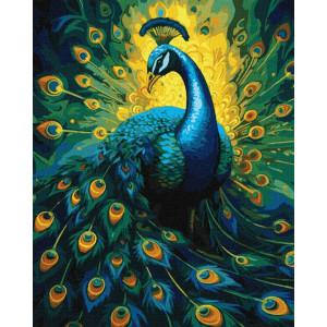 Ideyka Комплект с акрилни бои 40Х50 "Паун" 