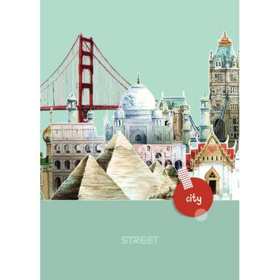 Тетрадка Street City Break А5, 60 листа с широки редове, асортимент