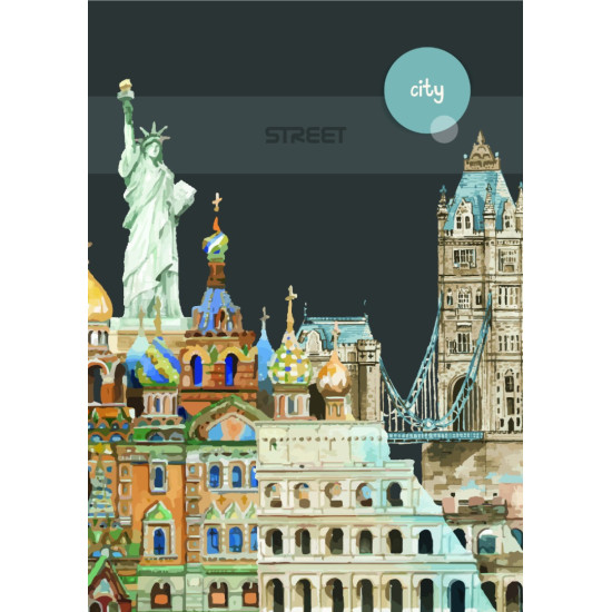 Тетрадка Street City Break А5, 60 листа с широки редове, асортимент