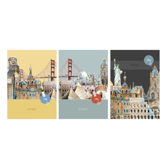 Тетрадка Street City Break А5, 60 листа с широки редове, асортимент
