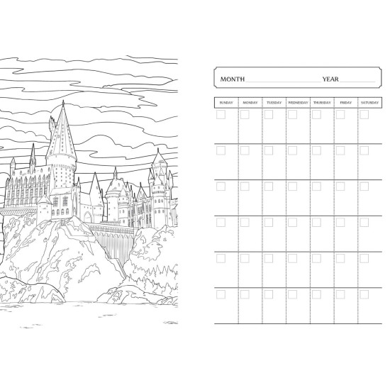 Harry Potter 12-Month Undated Coloring Planner | Тефтери, бележници и планери