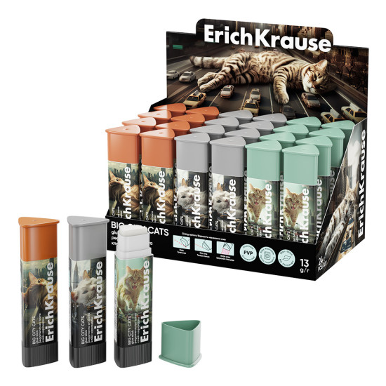 EK Лепило сухо стик Big City Cats 13 гр., асортимент EK Лепило сухо стик Big City Cats 13 гр., асортимент
