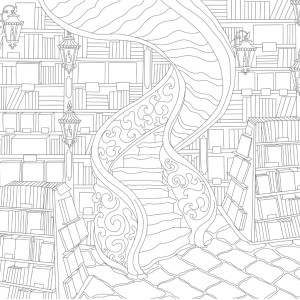 Cozy Bookshops: Colouring Book