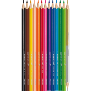 Цветни моливи Maped Color'Peps 12 цвята + златен/сребърен