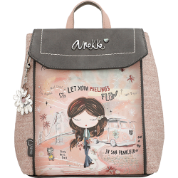 Раница Anekke Peace & Love Pink, 27 x 31 x 14 см.  Раница Anekke Peace & Love Pink, 27 x 31 x 14 см.