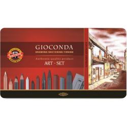 Комплект професионални моливи и пастели Koh-I-Noor Gioconda, метална кутия  Комплект професионални моливи и пастели Koh-I-Noor Gioconda, метална кутия