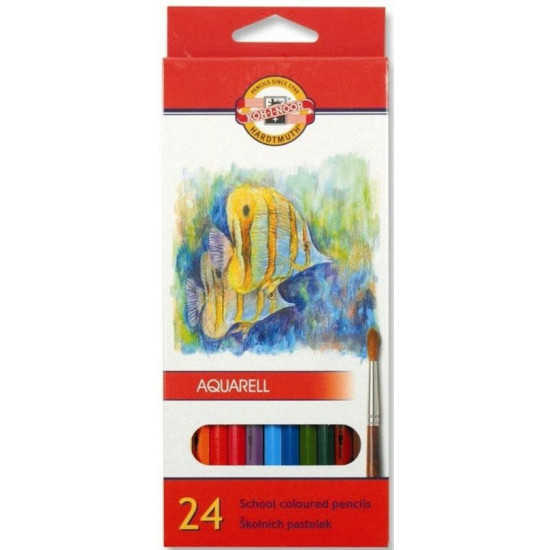 Цветни акварелни моливи Koh-I-Noor Aquarell, 24 цвята 