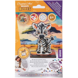 Комплект за диамантена бродерия, Craft Buddy, Crystal Art Buddies, Зебра, 7 части