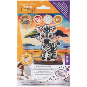 Комплект за диамантена бродерия, Craft Buddy, Crystal Art Buddies, Зебра, 7 части