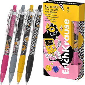 Автоматична химикалка Erich Krause Positive Vibe - 0.7 mm, асортимент