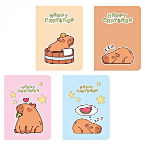 Бележник Spree A6 Capybara, 40л ред, шит, асортимент