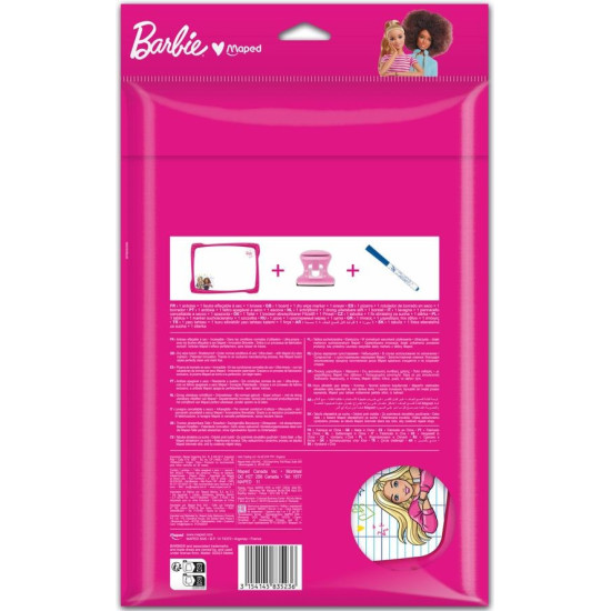 Бяла дъска Maped Barbie - С маркер и гъба | Игри и играчки