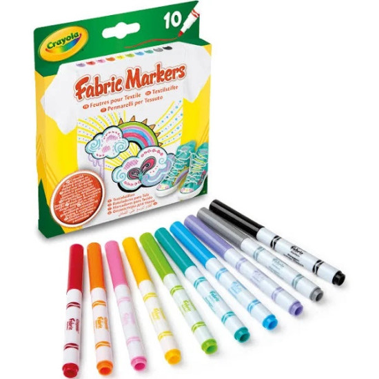 Crayola Маркери за текстил 10 цвята | За всеки ден