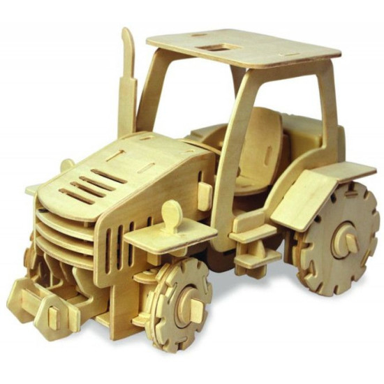Дървен 3D пъзел Robo Time от 88 части – Трактор с RC управление | YOUNG ECO SMART