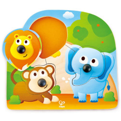 Дървена играчка Hape - Пъзел с джунгла