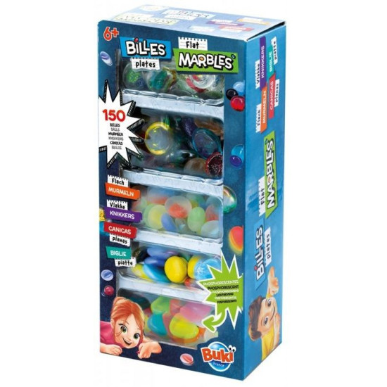 Детска игра Buki - Плоски мраморни топчета | Игри и играчки