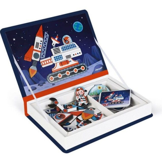Детска магнитна книга Janod - Космос, 50 части | Игри и играчки