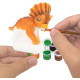 Фигурка за оцветяване DinosArt - Трицератопс, с боички | Творчески комплекти