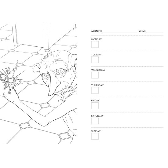 Harry Potter 12-Month Undated Coloring Planner | Тефтери, бележници и планери