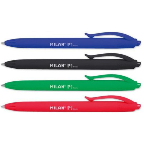 Химикал Milan Touch - P1, автоматичен, 1.0 mm, син, асортимент | Химикали и пишещи средства