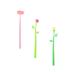 Химикалка Silocone Flowers син, асортимент