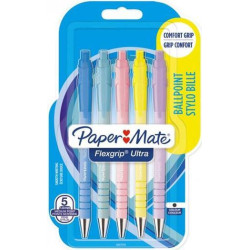 Химикалки Paper Mate Flexigrip Ultra - 1.0 mm, 5 пастелни цвята
