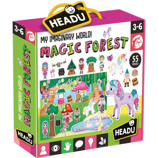 Игрален комплект Headu - Вълшебна гора, с плакат | MBG TOYS