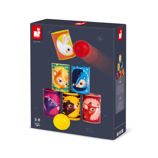 Janod - Игра събори кончето, горски животни | Игри и играчки