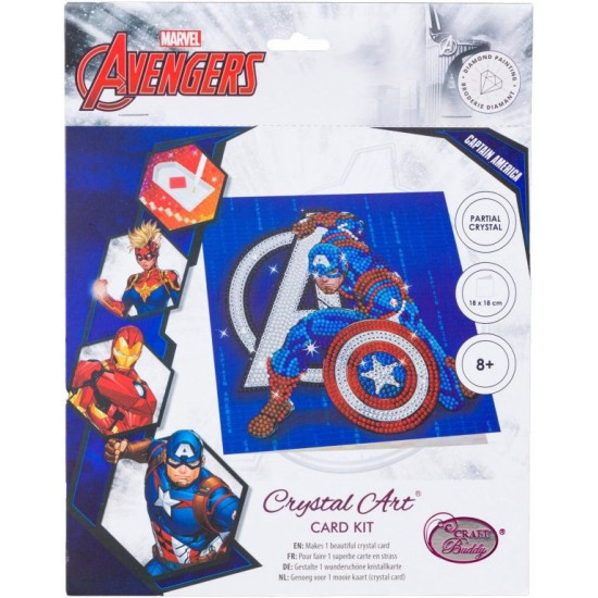 Картичка диамантен гоблен Craft Buddy - Капитан Америка | MARVEL