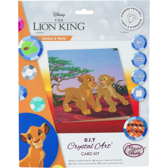 Картичка диамантен гоблен Craft Buddy - Симба и Нала | Disney