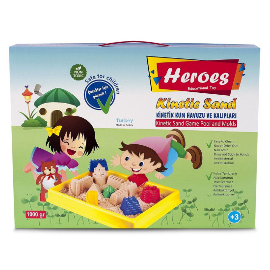 Кинетичен пясък Heroes - Голям басейн, с 8 фигурки,1000 g | Игри и играчки