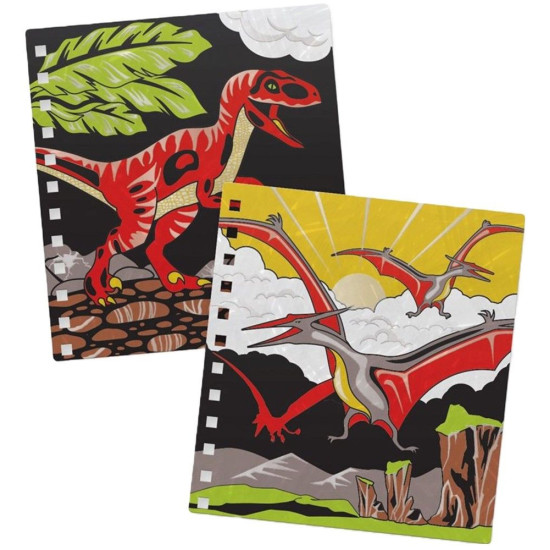 Книжка за оцветяване с кадифе DinosArt - Динозаври | Творчески комплекти