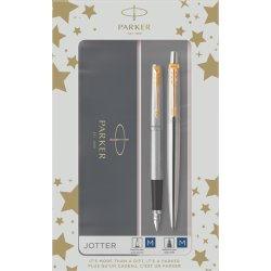 Комплект Parker - Химикалка и писалка Jotter Stainless Steel GT 